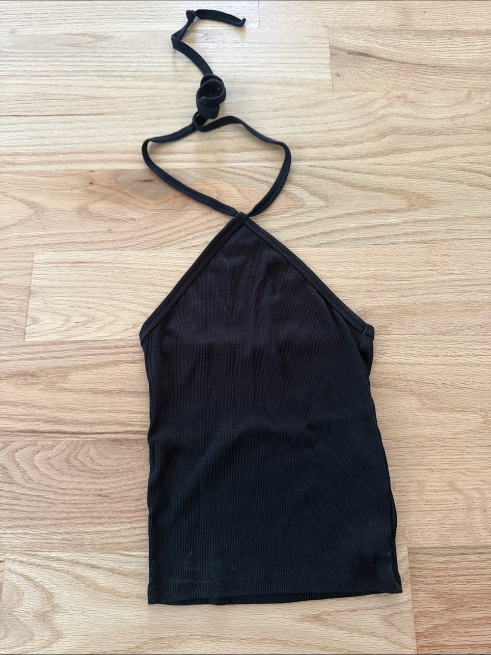 Madewell Black Halter Ribbed Tank Top